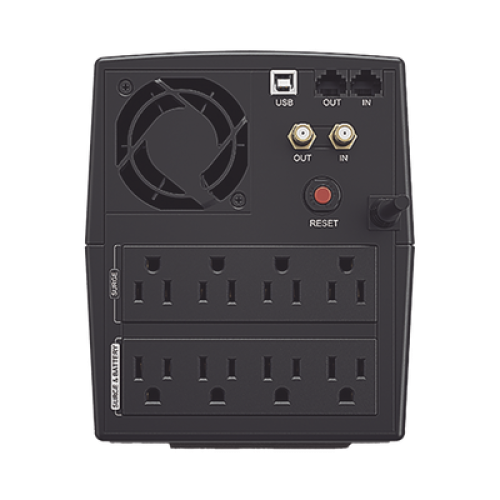 UPS de 1500 VA/900 W, Topología Línea Interactiva, Entrada 120 Vca NEMA 5-15P, y 8 Salidas NEMA 5-15R, Con Regulador de Voltaje (AVR)