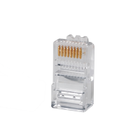 Plug RJ45 Cat5e, Para Cable UTP Calibre 22 a 26 AWG, Chapado en Oro de 50 Micras Plug RJ45 Cat5e, Para Cable UTP Calibre 22 a 26 AWG, Chapado en Oro de 50 Micras