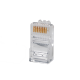 Plug RJ45 Cat5e, Para Cable UTP Calibre 22 a 26 AWG, Chapado en Oro de 50 Micras