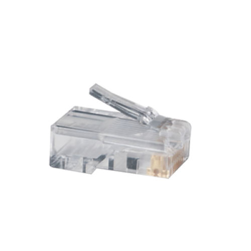 Plug RJ45 Cat5e, Para Cable UTP Calibre 22 a 26 AWG, Chapado en Oro de 50 Micras