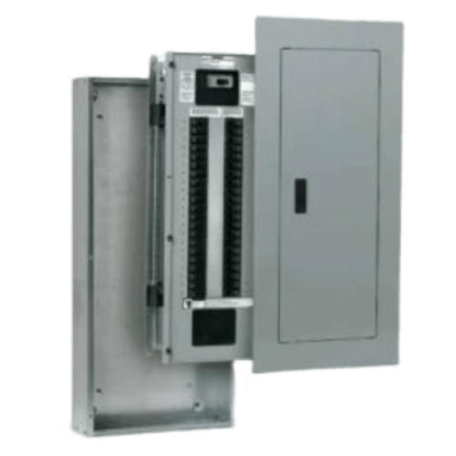 Tablero de alumbrado P1, 18 circuitos, Barras en aluminio 250 AMP, Frente de sobreponer, Sin zapatas principales.
