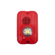 Sirena con Lámpara LED Estroboscópica / 2 Hilos / Montaje en Pared / 16 a 24 Vcd / Configuración Estroboscópica Seleccionable / Texto en Inglés / Color Rojo / Uso exterior