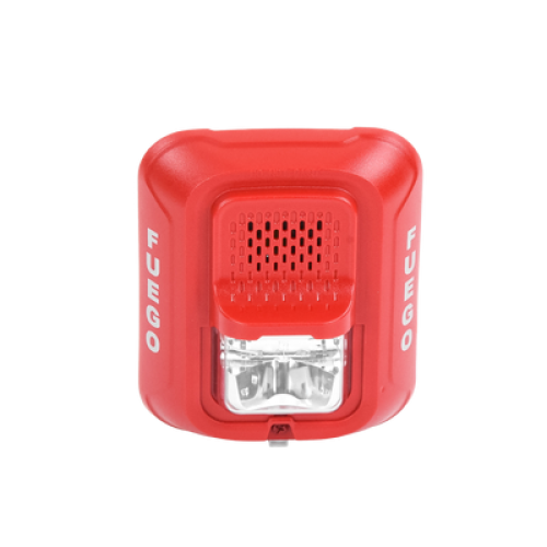 Sirena con Lámpara Estroboscópica a 2 Hilos, Montaje en Pared, Color Rojo, Configuración Estroboscópica Seleccionable y Texto en Español, Nuevo Diseño Moderno y Elegante y Menor Consumo de Corriente Sirena con Lámpara Estroboscópica a 2 Hilos, Montaje en Pared, Color Rojo, Configuración Estroboscópica Seleccionable y Texto en Español, Nuevo Diseño Moderno y Elegante y Menor Consumo de Corriente