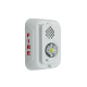 Sirena con Lámpara LED Estroboscópica / a 2 Hilos / Montaje en Pared / 24 Vcd / Configuración Estroboscópica Seleccionable / Texto en Inglés / Color Blanca 