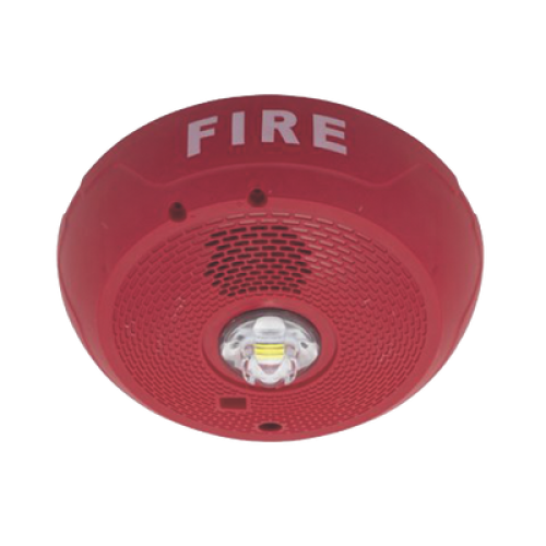 Sirena con Lámpara LED Estroboscópica / Montaje en Techo / Nivel de Candelas Seleccionable / Color Rojo / Nuevo Diseño Moderno y Elegante / Menor Consumo de Corriente 