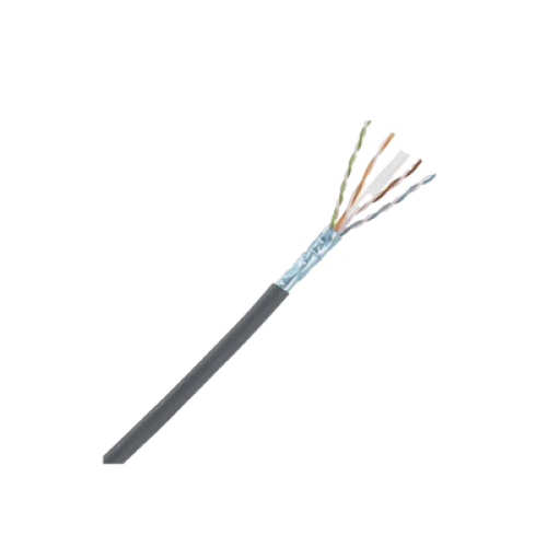 Bobina de Cable Blindado F/UTP de 4 Pares, Cat6A, Soporte de Aplicaciones 10GBase-T, LSZH (Libre de Gases Tóxicos), Color Negro, Para Interior, 305 Metros (1000 Pies)