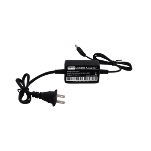 Adaptador de Pared de 12Vcc @ 1 A con cable y clavija Nema 1-15 / 0.5 metros a la toma de alimentación / 0.5 metros a la conexión del dispositivo