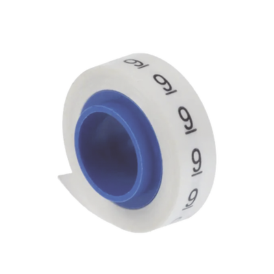 10 Rollos de Etiquetas Marcadoras, Pre-Impresos con los Números 0-9, de 2.4 Metros (7.87 Pies), Color Blanco