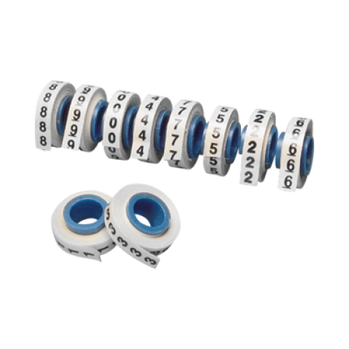 10 Rollos de Etiquetas Marcadoras, Pre-Impresos con los Números 0-9, de 2.4 Metros (7.87 Pies), Color Blanco