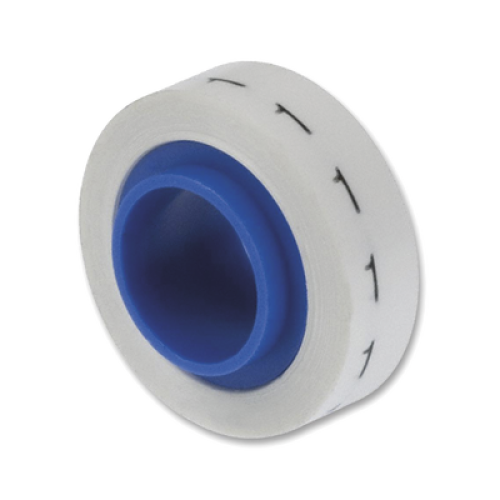 Rollo de Etiquetas Marcadoras, Pre-Impresos con el Número 1, de 2.4 Metros (7.87 Pies), Color Blanco Rollo de Etiquetas Marcadoras, Pre-Impresos con el Número 1, de 2.4 Metros (7.87 Pies), Color Blanco