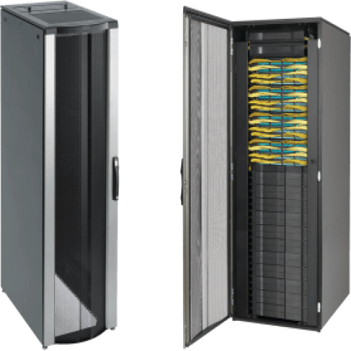 Gabinete Rack ProLine ConnecTek 42 UR 2000 x 800 x 1200 mm con Capacidad 1134 kg  Acero, Color Negro Con Organizadores Laterales Frontal y Traseros Incluidos 