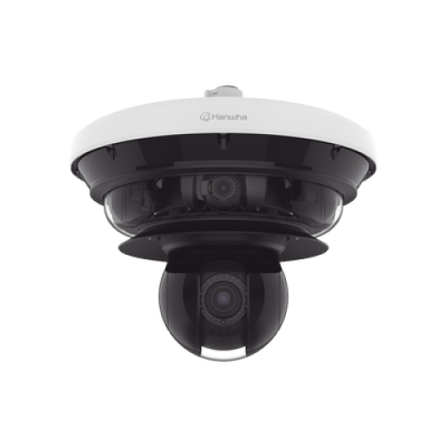 Cámara IP Multisensor 34MP (4 sensores 4K) con lentes motorizados / PTZ 2 MP 40X / Hasta 2 tarjetas MicroSD de 512GB / WDR de hasta 150dB / IP66 / IK10 / autoseguimiento / Inteligencia artificial para eventos