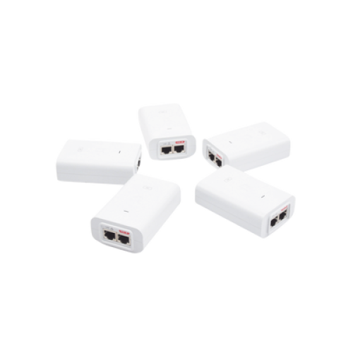 5 Unidades del Adaptador PoE Ubiquiti de 24 VDC, 1.0 A con puerto Gigabit, color blanco