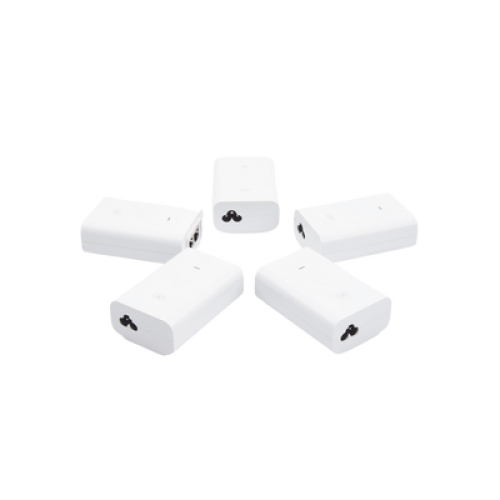 5 Unidades del Adaptador PoE Ubiquiti de 24 VDC, 1.0 A con puerto Gigabit, color blanco