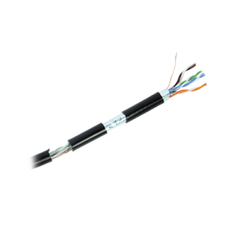 Bobina de Cable de 305 Metros (1000 Pies), Cat5e, FTP, Blindado, Color Negro, UL, para Aplicaciones en Video Vigilancia, Redes de Datos. Uso en Intemperie