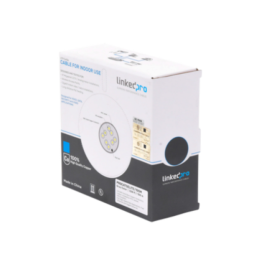 Bobina de Cable de 100 Metros (328.08 Pies), Cat5e, 24 AWG, Color Gris, UL, para Aplicaciones en Videovigilancia, Redes de Datos. Uso Interior