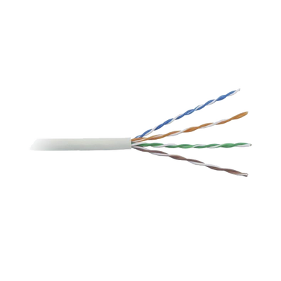 Cable Cat5e de Alto Rendimiento Certificaciones ETL, UL, de 152.5 Metros (500 Pies) de Color Blanco, para Aplicaciones en Video Vigilancia, Redes de Datos. Uso Interior.