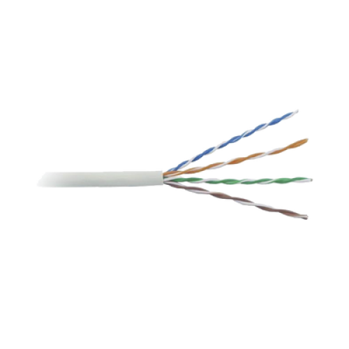 Cable Cat5e de Alto Rendimiento Certificaciones ETL, UL, de 152.5 Metros (500 Pies) de Color Blanco, para Aplicaciones en Video Vigilancia, Redes de Datos. Uso Interior.