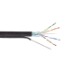 Bobina de Cable FTP con Mensajero de Acero de 305 Metros (1000 Pies) Cat6+ Calibre 23, Color Negro, para Aplicaciones en Video Vigilancia y Redes de Datos / Uso en Intemperie y Aplicaciones Aéreas