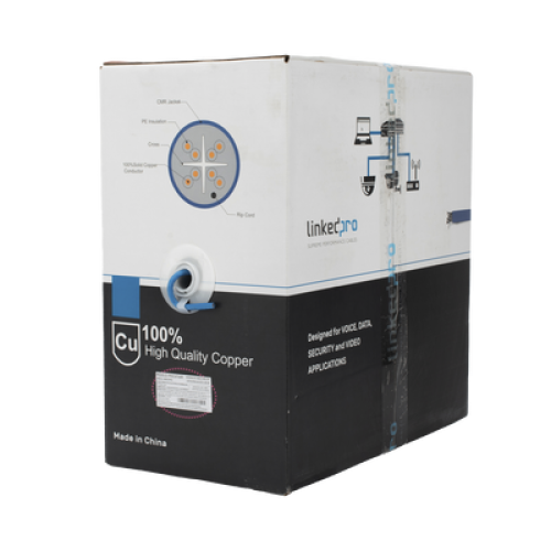 Bobina de Cable U/UTP Cat6A de 305 Metros (1000 Pies), Color Azul, CMR, Soporta 10G-BaseT para Transmisión de Frecuencias de hasta 500MHz, UL