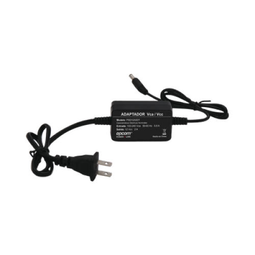Fuente de Poder 12 Vcc / 2 Amp / Con Terminales de Extensión / Distancias de cable hacia Vca 50 cm / Distancia de cable hacia dispositivo de 50 cm