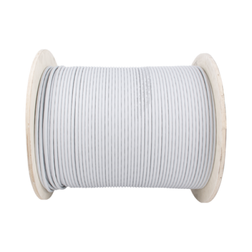Bobina de Cable Blindado S/FTP de 4 Pares, Cat7, Inmune a Ruido e Interferencias, LSZH (Bajo Humo, Cero Halógenos), Color Gris, Bobina de 500 Metros (1640 Pies)