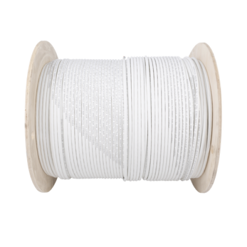 Bobina de Cable Blindado S/FTP de 4 Pares, Cat7, Inmune a Ruido e Interferencias, LSZH (Bajo Humo, Cero Halógenos), Color Blanco, Bobina de 500 Metros (1640 Pies)