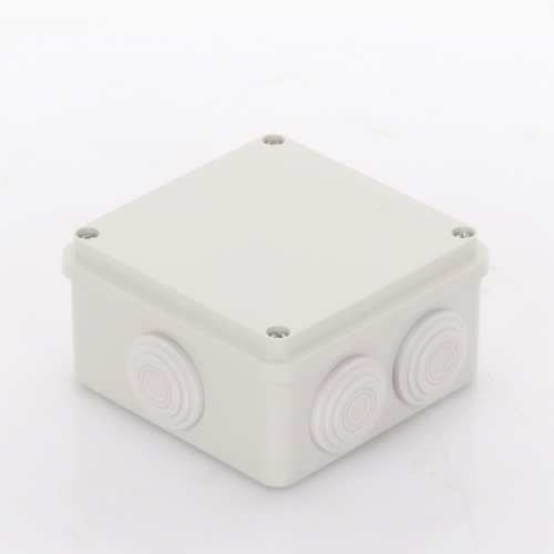 Caja Derivación-Conexión de Plástico (100 X 100 X 54 mm) con 7 Glándulas de Goma. Para Instalaciones Comerciales, Residenciales e Industriales. Incluye Tornillería para su Tapa. 