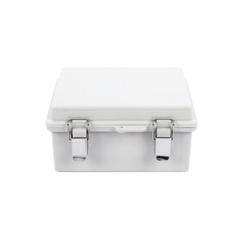 Gabinete de Plástico ABS, Uso en Intemperie IP66 (170 x 220 x 110 mm) Cierre por broche Inoxidable y Permite Cerrado con Candado y Llave (Perno 5mm) No Incluido
