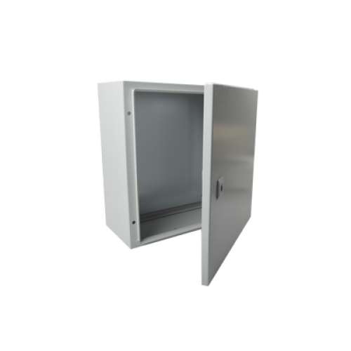 Gabinete de Acero IP66 Uso en Intemperie (250 x 300 x 150 mm) con Placa Trasera Interior Metálica y Compuerta Inferior Atornillable (Incluye Chapa y Llave T).