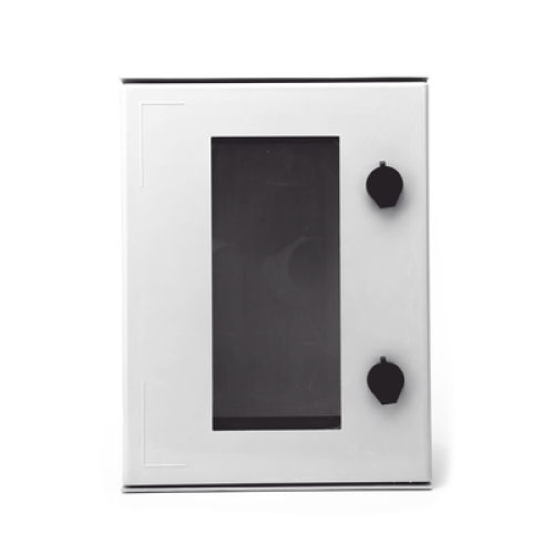 Gabinete de Poliéster IP65 Puerta Transparente, Uso en Intemperie (300 x 400 x 200 mm) con Placa Trasera Interior de Plástico (Incluye Chapa y Llave).