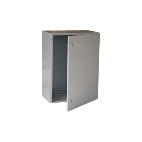 Gabinete de Acero IP66 Uso en Intemperie (400 x 600 x 250 mm) con Placa Trasera Interior Metálica y Compuerta Inferior Atornillable (Incluye Chapa y Llave T).