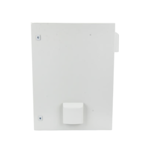 Gabinete Ventilado de Acero IP55 Uso en Exterior (600 x 800 x 300 mm) con Placa Trasera Interior Metálica y Compuerta Inferior Atornillable. Incluye Ventilador, Ventilas, filtros, Chapas y Llave T.