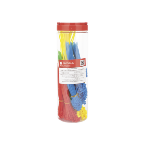 Kit de 1000 Cinchos Plásticos de 4 Diferentes Medidas y Colores