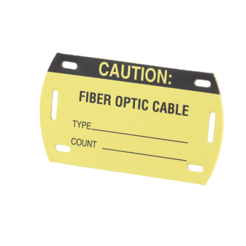 Kit de 5 Etiquetas Autolaminadas para Fibra Óptica, Para Uso Interior/Exterior, Dimensiones de 90.42 x 52.32 mm (3.56 x 2.06 pulgadas), Color Negro con Amarillo