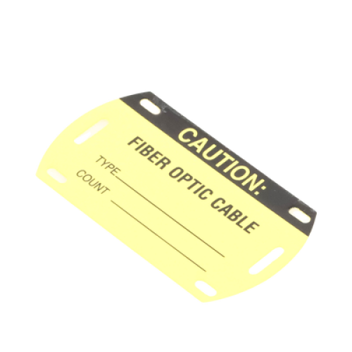 Kit de 5 Etiquetas Autolaminadas para Fibra Óptica, Para Uso Interior/Exterior, Dimensiones de 90.42 x 52.32 mm (3.56 x 2.06 pulgadas), Color Negro con Amarillo