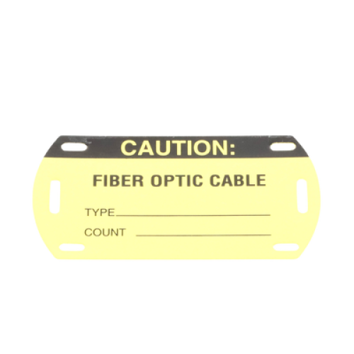 Kit de 5 Etiquetas Autolaminadas para Fibra Óptica, Para Uso Interior/Exterior, Dimensiones de 90.42 x 52.32 mm (3.56 x 2.06 pulgadas), Color Negro con Amarillo