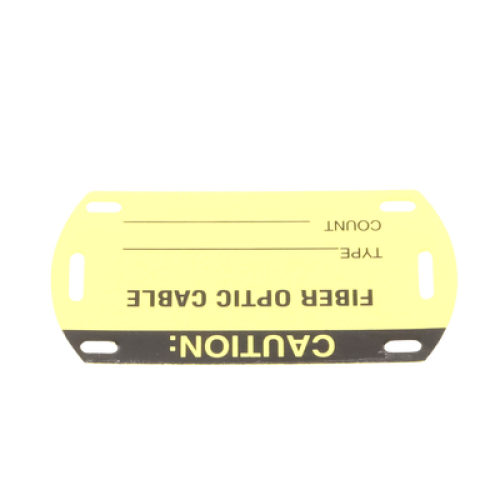 Kit de 5 Etiquetas Autolaminadas para Fibra Óptica, Para Uso Interior/Exterior, Dimensiones de 90.42 x 52.32 mm (3.56 x 2.06 pulgadas), Color Negro con Amarillo