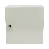 Gabinete de Acero IP66 Uso en Intemperie (400 x 400 x 200 mm) con Placa Trasera Interior de Metal y Compuerta Inferior Atornillable (Incluye Chapa y Llave PST407)