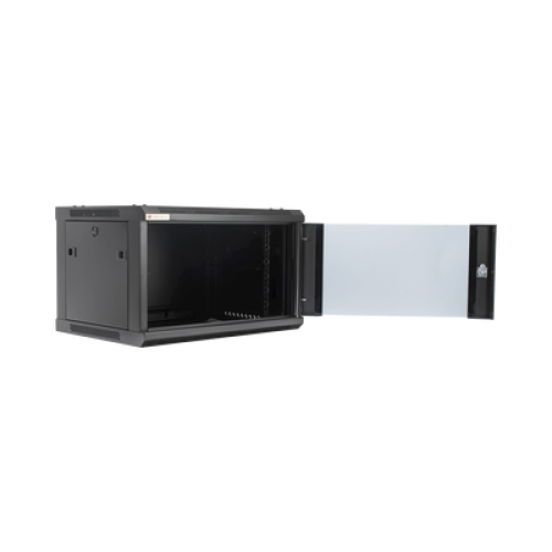Gabinete PRECISION, Con Puerta de Cristal Templado, de 19in, 6UR, 450mm de Profundidad, Color Negro
