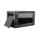 Gabinete PRECISION, Con Puerta de Cristal Templado, de 19in, 6UR, 450mm de Profundidad, Color Negro