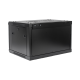 Gabinete PRECISION, Con Puerta de Cristal Templado, de 19in, 6UR, 450mm de Profundidad, Color Negro