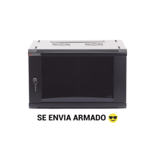 Gabinete PRECISION, Con Puerta de Cristal Templado, de 19in, 6UR, 450mm de Profundidad, Color Negro