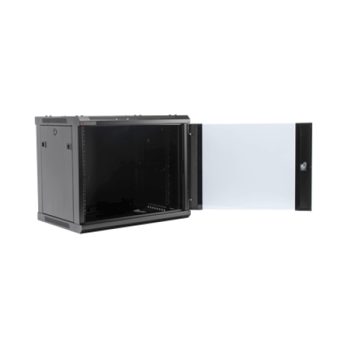 Gabinete PRECISION, Con Puerta de Cristal Templado, de 19in, 9UR, 450mm de Profundidad, Color Negro