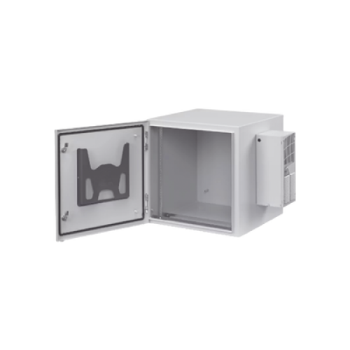 Gabinete Industrial ProTek de 19 UR de 922 x 600 x 614 mm Puerta Sólida Con Aire Acondicionado de 800 BTU / Protección NEMA Tipo 4/12; IP66, Fabricado en Acero Color Gris Claro