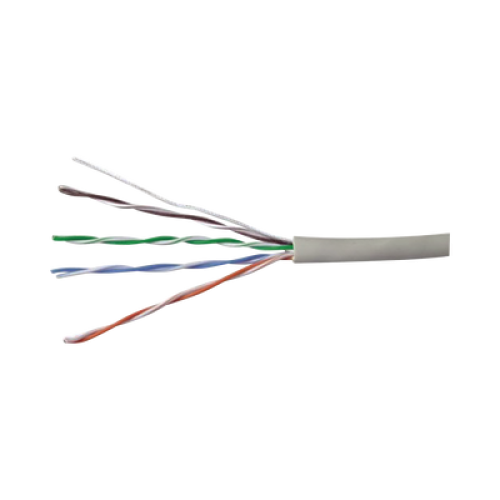Bobina de Cable UTP 305 Metros (1000 Pies) de Cobre, PanNet, Gris, Categoría 5e (24 AWG), PVC (CM), de 4 Pares