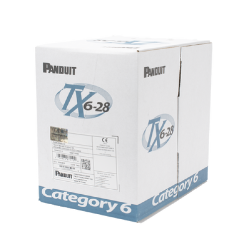 Bobina de Cable UTP 305 Metros (1000 Pies) de Cobre TX6-28Æ, Azul, Categoría 6, Diámetro Reducido (28 AWG), CM/LSZH, de 4 Pares