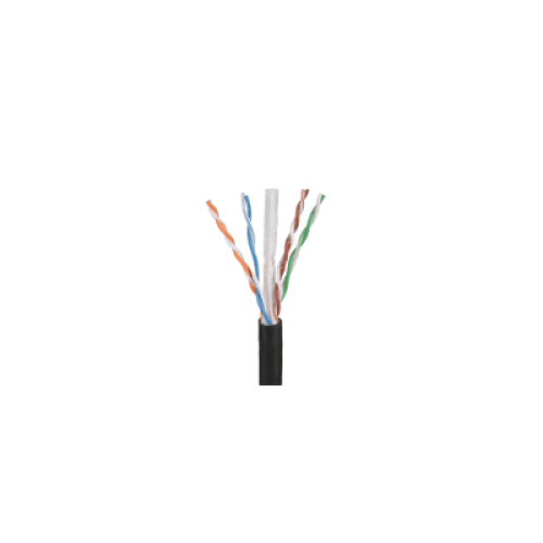 Bobina de Cable UTP de 4 Pares OSP (Planta Externa), Cat6 de Rango Extendido, 22 AWG, Color Negro, 305 Metros (1000 Pies).