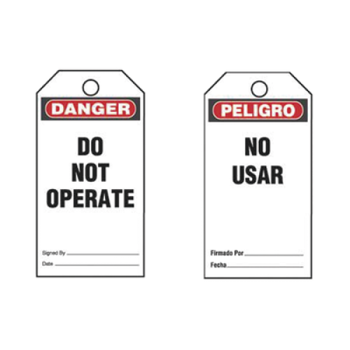 Paquete de 25 Etiquetas de Seguridad, Con Texto 