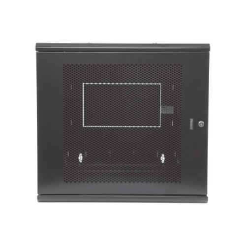 Gabinete PanZone de Montaje en Pared, de 19in, Puerta Ventilada, 12 UR, 635mm de Profundidad, Color Negro